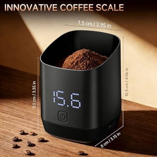 Mini Digital Coffee Bean Scale Cup, 0.1g Espresso Weight Scale and Coffee Bean Measuring Cup, USB-C Rechargeable Dosing Cup with LED Display, Tare Function for Pour Over, Espresso, French Press - Image 7