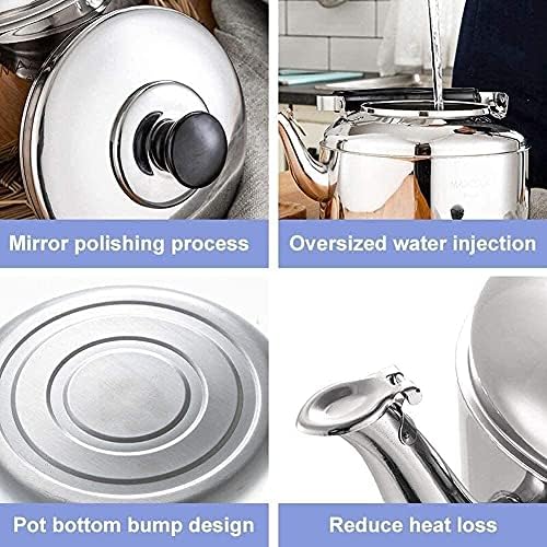 Stovetop Teapot For Home And Restaurant Stovetop Induction Whistling Kettle 304 Stainless Steel Tea For Pot(7.5L) - Image 4