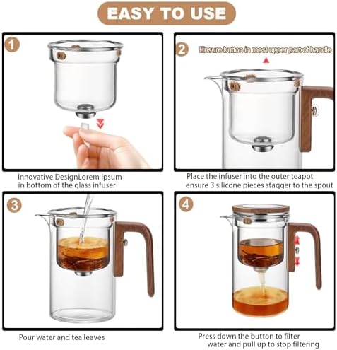 600ml/20.3oz Magic Witchcraft Enchanted Glass Teapot with Strainer - Image 4