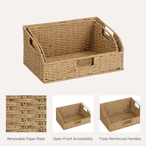 StorageWorks Pantry Basket for Organizing, Wicker Basket for Storage, 2Pack - Image 3