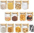 12 Pcs 17oz Glass Jar Sugar Container with Spoon and Bamboo Lids by LECEHIVO