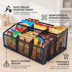 Snack Organizer for Pantry, Metal Mesh Storage Basket, Kitchen Counter Snack Box Tray, Drink Packet Holder, Tea Bag Organizer, Pantry Shelf Bin, Desk Drawer Rack for Coffee Bar, Home and Office - Image 4