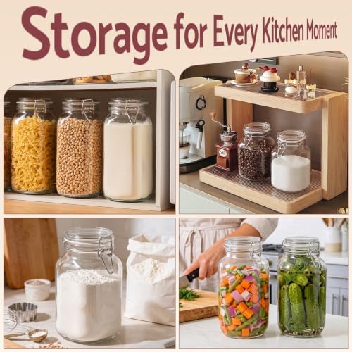 JunVpic 78oz Glass Jars with Airtight Lid, 3 Pack Flour Sugar Containers - Image 7