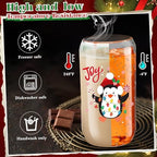 Umigy 12 Pack Christmas Glass Cups 16 oz Drinking Glasses,Chic Style - Image 3