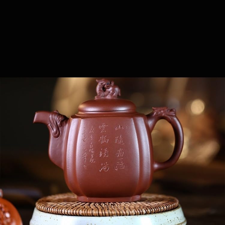 Tea Pots For Loose Tea Light Luxury Purple Clay Teapot Living Room Decoration Office Tea Set Art Teapot With Filter Hole Tea Set Tea Infuser Pot - Image 3