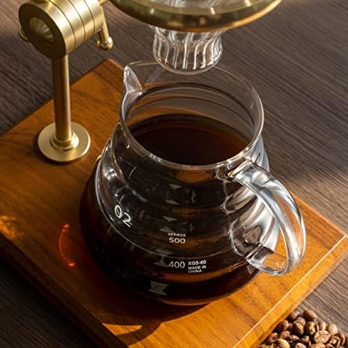 L'ÉPICÉA Pour Over Coffee Maker Set, Pour Over Coffee Maker with Stand, Adjustable Stainless Steel Stand, Wooden Base, Paper Filters, Cone Glass Coffee Carafe, Pour Over Coffee Dripper - Image 5
