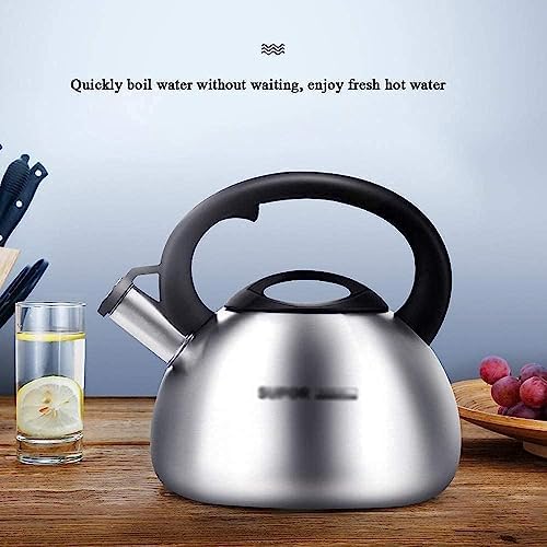 Stovetop Teapot For Home And Restaurant 304 Stainless Steel Whistling Tea Kettle Stovetop Pots Kettles With Heat-Proof Handle And Lid(2.5L) - Image 6