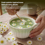 Matcha Whisk Set | Japanese Matcha Kit with Daisy Ceramic Bowl, Mushroom Whisk Holder, Sifter, Bamboo Chasen Whisk & Scoop | Mothers Day, Fathers Day, Housewarming Gift, Green - Image 3