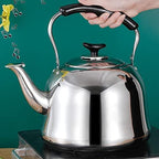 Whistling Tea kettle, 2L Stainless Steel Tea Kettle Stovetop With Anti-Hot Handle, Hot Water Boiling Tea Pots For Stove Top - Silver - Image 3