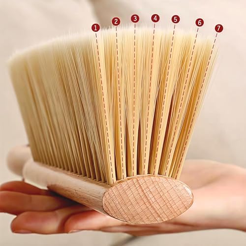 Soft Foxtail Hand Broom Wood Handle for Shop Bench 14" (2pcs Yellow) - Image 4