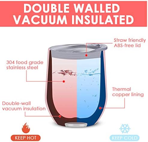 6 Pack 12 oz Stainless Steel Wine Tumbler with Lids, Double Wall Vacuum Insulated Travel Cup Including 6 Straws Set for Coffee, Cocktail, Drink, Tea and Beer (Assorted Colors) - Image 2