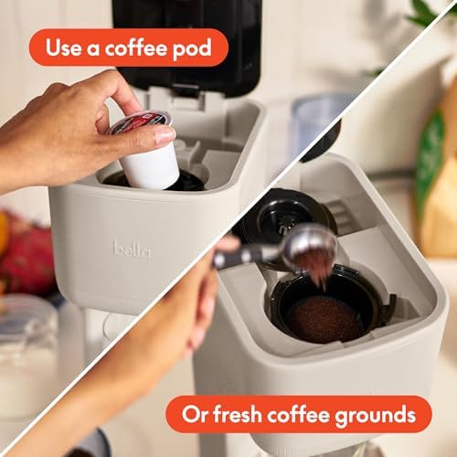 bella Single Serve Coffee Maker, K Cup & Coffee Ground Compatible, Oatmilk - Image 3