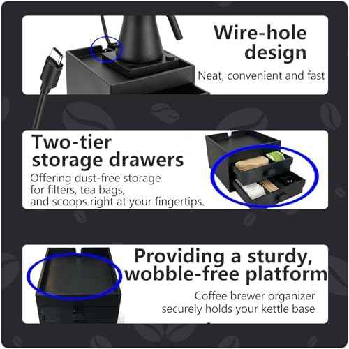 Coffee Brewer Organizer for Fellow Stagg Kettle,Two-tier design - Image 2