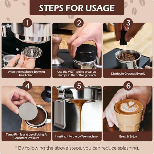 Cozary 54 mm Bottomless Portafilter with 3 Ears, Bottomless Portafilter for Breville Espresso Machines 870/878/880, Stainless Steel Portafilter, Wooden Handle, Suitable for Use at Home, Cafés and - Image 6