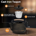 Cast Iron Tea pot, 34oz Japanese Tetsubin Teapot with Infuser for Stove Top, Tea Kettle Coated with Enameled Interior for Loose Leaf and Tea Bags, Ideal for Tea Steeper - Image 3