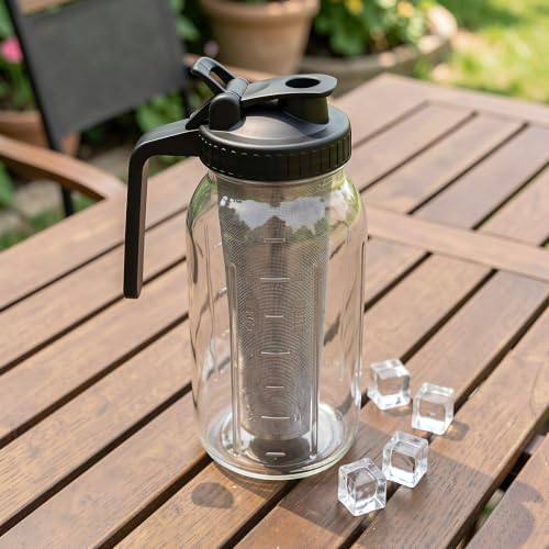 ibasenice 1 Set Cold Brew Coffee Maker Glass, 64oz Mason Jar Pitcher W/ - Image 6