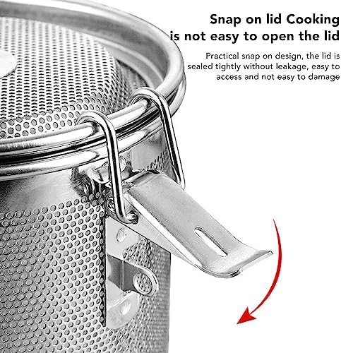 Tea Infuser, Stainless Steel Seasoning Strainer with Tea Basket and Lid Tea Strainers for Loose Tea Mesh Microporous Filtration Spice Infuser for Brew Tea, Spices & Seasonings (3.2L) - Image 6