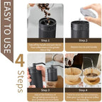 Hand Coffee Grinder Conical Burr for Espresso French Press Pour Over Double Bearing External Adjustment Capacity 25g (Stainless Steel Burr-Black) - Image 5