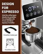 AMZCHEF Coffee Grinder and Milk Frother Set, 48 Grind Settings Burr Grinder with LED Touchscreen + 8-IN-1 Hot & Cold Milk Steamer, All-in-One Home Barista Kit for Espresso, Latte, Cappuccino & Iced Co - Image 4