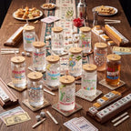 Teenyyou 12 Set of Mahjong Glass Cup with Bamboo Lid and Glass Straw 16oz Mahjong Glasses Jar Summer Drinking Cups Beer Iced Coffee Cup Tumbler Mugs for Women Men Birthday Party or Game Night Gifts - Image 6