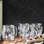 ZWILLING Sorrento Plus 4-pc Double-Wall Glass Snowflake Coffee Mugs, 12-oz, 355ml - Image 2