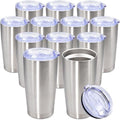 20oz Tumbler Stainless Steel Tumbler Coffee Tumbler with Lid SS, 12P by AUWBON