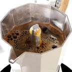 Coffee Pot,10 oz Moka Pot Italian Coffee Maker,Stovetop Espresso Maker 6 Espresso Cup,Camping Espresso Maker Manual Cuban Coffee Percolator for Cappuccino or Latte (Beige) - Image 3
