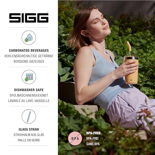 SIGG - Insulated Mug - Travel Mug Helia - With Durable Glass Straw & Cleaning Brush - Leakproof - BPA Free - 18/8 Stainless Steel - 15oz/20oz - Image 4
