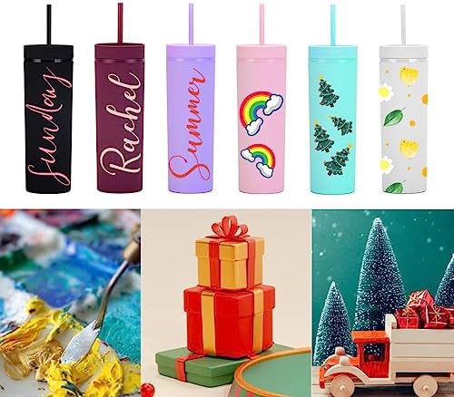 16oz Skinny Tumblers Bulk.Matte Light Pink Tumblers with Lids and Straws.Double Walled Plastic Acrylic Pastel Tumbler Cups for Iced Coffee Smoothie.DIY Slim Tumbler. - Image 7