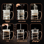 OVENTE French Press Coffee Maker 34oz with 4 Filters System, Copper FSW34C - Image 4