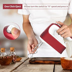 Yomelo 9-Speed Digital Hand Mixer Electric, 400W Powerful DC Motor, Hand Mixer Electric Handheld with Snap-On Storage Case, 5 Stainless Steel Accessories, Beaters, Dough Hooks, Whisk(Red/White) - Image 5