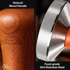 MADCHIEF 54mm Espresso Tamper Tool- Wooden handle & Stainless Steel Ground Coffee Tamper Barista Tool – Fits 54mm Breville Sage Espresso Machines Portafilter - Image 4
