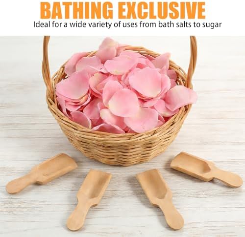 100 Pack Mini Wooden Spoons for Jars, Small Bath-Salt Scoops Mini Scooper Wooden Candy Spoon Washing Powder for Sugar Scrubs, Bath-Salts, Cooking - Image 7
