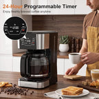 12-Cup Touchscreen Drip Coffee Maker,Programmable coffee machine with Timer - Image 4