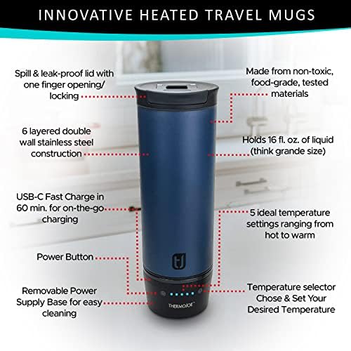 Thermojoe 16 Oz. Rechargeable Heated Smart Travel Mug for Coffee and Tea with Temperature Control - Image 5