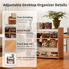 Mug Display Shelf Walnut Wood 4-Tier Coffee Kitchen Countertop Organizer - Image 3