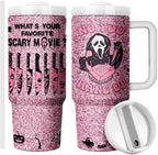 Horror Scary Face Halloween Tumbler for Women Girls Spooky Vibes 30oz by Equoza
