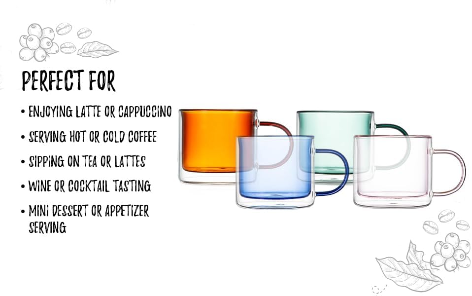 Double Wall Insulated Coffee Mugs, Set of 4, 8.5oz - Image 7