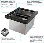 SANTOW Bottomless Knock Box Chute, Open Bottom Knock Box Chute, Built-in Desktop Waste Bucket, 3.2L Stainless Steel Bottomless Knocking Residue Box for Home, Cafe, Restaurant and Hotel Use - Image 3