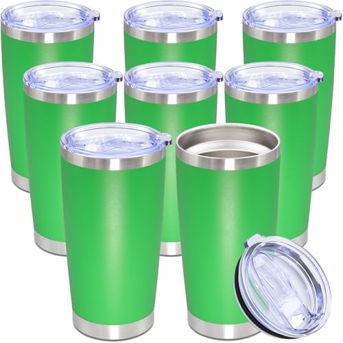 20oz Tumbler Stainless Steel Tumbler Coffee Tumbler with Lid Green, 8P by AUWBON