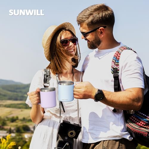 SUNWILL Travel Coffee Mug Set of 4, 14 oz Insulated Stainless Steel - Image 5