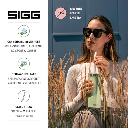 SIGG - Insulated Mug - Travel Mug Helia - With Durable Glass Straw & Cleaning Brush - Leakproof - BPA Free - 18/8 Stainless Steel - 15oz/20oz - Image 5