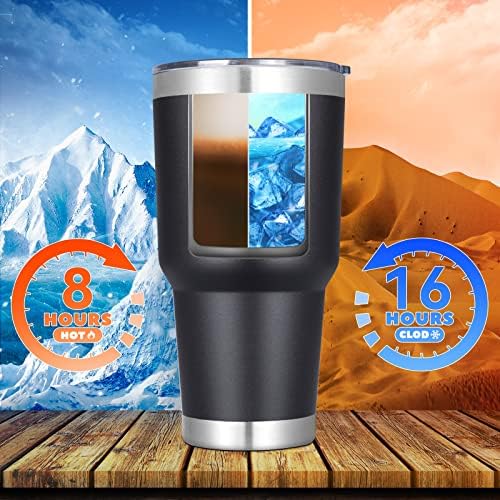 DOMICARE 30 oz Tumbler with Lid and Straw, Stainless Steel Tumblers Bulk, Insulated Vacuum Double Wall Travel Coffee Mug, Durable Powder Coated Tumbler Cups (Black, 12) - Image 3