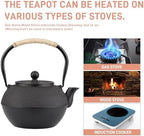 Home and Kitchen Japanese Style Cast Iron Teapot Set with Iron Teacups Set of 4, Cast Iron Candle Holder and Cast Iron Trivet for Kettle or Pots, Kitchen Counter Decor and Accessories, IronSet - Image 2