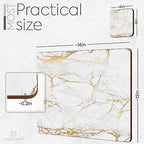 Set of 4 Heat Resistant Cork Placemats for Dining Table with Free Set of 4 Matching Drink Coasters Marble Design 16 x 12 Inches Cork Backed Hard Placemats (Foiled Gold) - Image 7