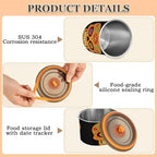 Stainless Steel Coffee Storage Containers with Airtight Lid, Sugar Skull Flower Mexican 17oz Food Storage Container Kitchen Canister for Tea, Coffee Beans, Ground, Sugar Storage - Image 5