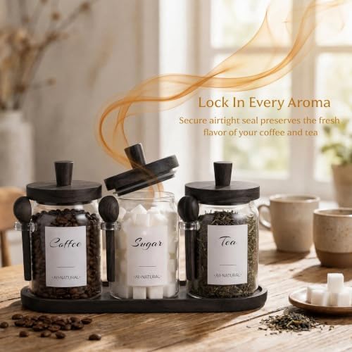 3-Pack 20oz Glass Coffee Container Set - Image 4
