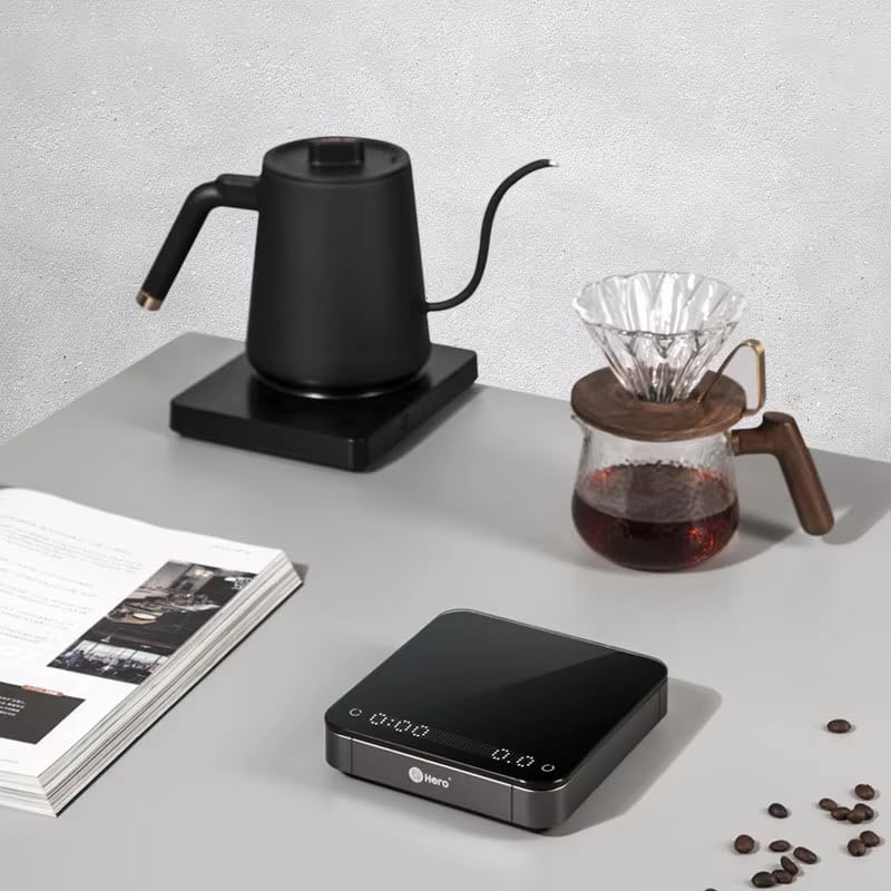 Hero Electronic Coffee Scale, with Countdown Timer, 3KG, Accuracy 0.1 g USB Rechargeable, Mirror Waterproof (Black) - Image 2