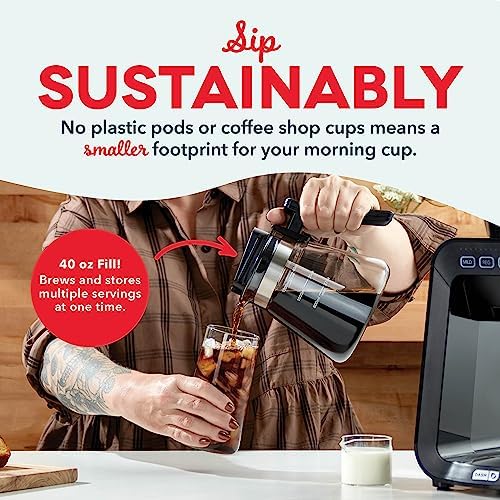 DASH Rapid Cold Brew Coffee Maker, Electric Cold Brew Machine for Smooth Iced Coffee in Minutes, 40 oz Glass Pitcher with Lid, One-Touch Operation, Auto Shut Off - Image 6