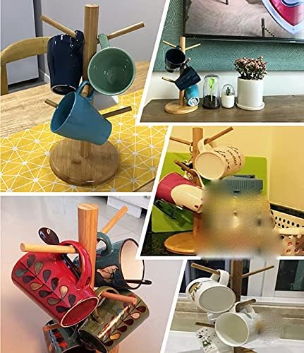 Kitchen Countertop Mug Holder Tree, Wooden Mug Cactus Rack Holder Stand, Coffee Mugs & Tea Cup Storage Rack, for Kitchen Tabletop Countertop Pantry - Image 7